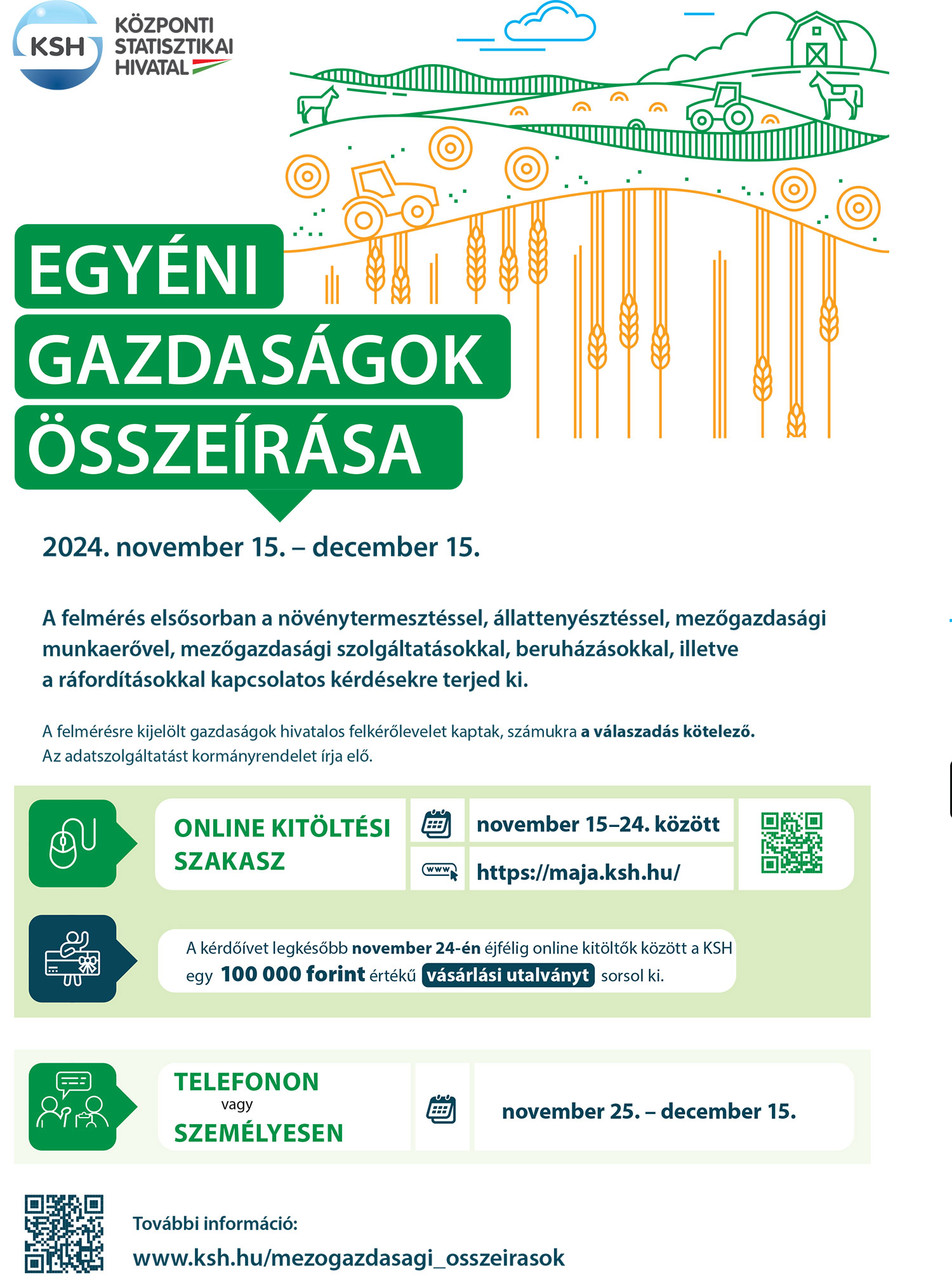 Egyéni gazdaságok decemberi összeírása, 2024