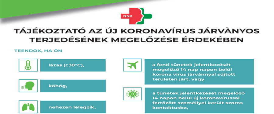 Tájékoztató az új koronavírus járványos terjedésének megelőzése érdekében